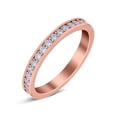 thumbnail image 3 of Rose Tone, Simulated Cubic Zirconia Size-10 Full Eternity Stackable Band Wedding Engagement Bridal Ring 925 Sterling Silver, 3 of 7