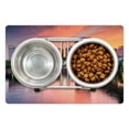 thumbnail image 1 of United States Pet Mat for Food and Water, Water Reflection in Evening Urban City Hartford Connecticut Tranquil Sunset, Non-Slip Rubber Mat for Dogs and Cats, 18" X 12", by Ambesonne, 1 of 2