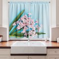 thumbnail image 2 of Ambesonne Spring Blossom Kitchen Curtains, Floral Remembrance, 55"x24", Pale Mauve Sky Blue and Green, 2 of 3