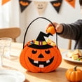 thumbnail image 4 of Gqtwoy Halloween Felts Candy Bucket, Multi Cartoon Design, Handheld Goodie Bag, Reusable Storage Tote for Halloween Parties, Festive Event Accessory, 4 of 5
