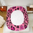 thumbnail image 5 of Homewish Girly Pink Cheetah Print Twin Sheet Sets, Chic Fashion Polkadots Twin Fitted Sheet, Romantic Anniversary Flat Sheet, Breathable Home Decor, 3pcs, 5 of 7