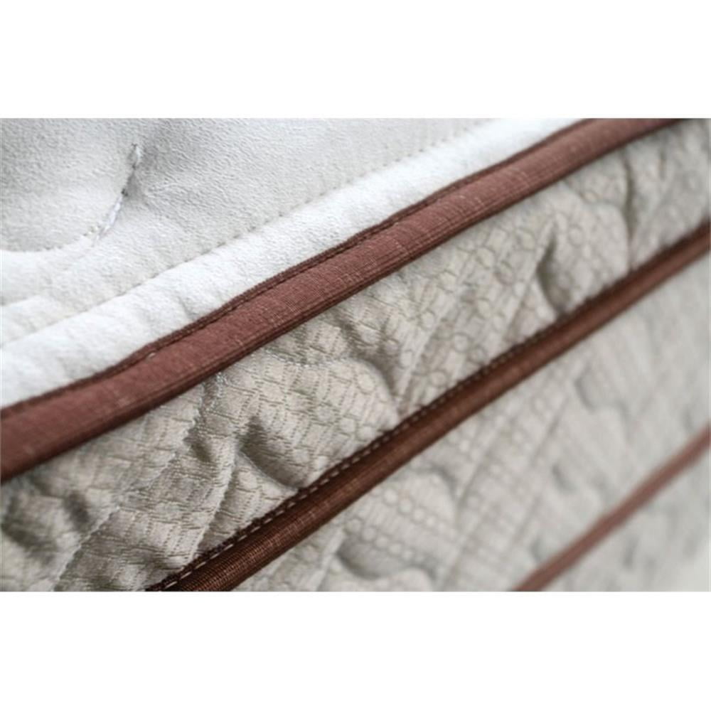 Furniture of America Sandroman Fabric King Euro Top Coil Mattress in Beige