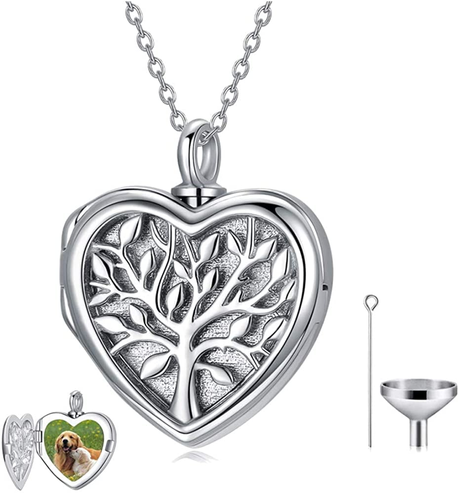 ONEFINITY Heart Lockets for Women That Hold Pictures Sterling Silver I Love You to The Moon and Back Sunflower Photo Locket Necklace Jewelry Gifts 