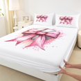 thumbnail image 3 of Manfei Cute Cartoon Bowknot Bed Sheets,Baseball Sport Game King Sheets,Pink White Sheet Set For Girl,Breathable Home Decor,4pcs, 3 of 7