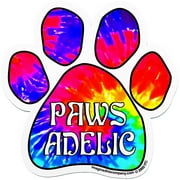 Imagine This Company Tie Dyed Pawsadelic Paw Print Indoor/Outdoor Magnet P2753