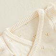 thumbnail image 5 of Cjfdfy Newborn Baby Girls Knit Sweater Romper Ruffle Long Sleeve Eyelet Embroidery V Neck Side-tie Jumpsuit Little Baby Cute Sweet Fall Winter Sweater 0-6M, 5 of 8