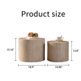 thumbnail image 5 of Tcbosik 2 Pieces Nesting Coffee Tables, 14.9 Inch Small Side Table, 18.9" Round Center Table for Small Space, Bedroom, Living Room, Amber Color, 5 of 6