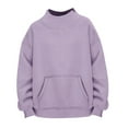 thumbnail image 7 of Lenpel Oversized Sweatshirt for Women Turtleneck Long Sleeve Casual Pullover Tops Winter Fall Fashion Outfits with Pocket(Purple,X-Large), 7 of 7