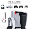 thumbnail image 4 of Dedicated Stand Dual Controller Charging Dock for PS5 Slim Console, Cool RGB Vertical Station, Base Mounting Screws-White, 4 of 9
