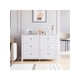 thumbnail image 3 of 6-cajón moderno cómoda con deep cajones y nickel round handles - wood almacenamiento gabinete para dormitorio, sala de estar & hallway, 3 of 8