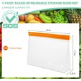 thumbnail image 2 of Reusable Freezer Bags, Extra-thick Leakproof Gallon Vegetable Snack Sandwich Bag (With Standing Base Design, 4 Pack Stand Up Bags (4L)), 2 of 6
