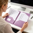 thumbnail image 6 of Two-Pocket File Folder with Inner Flap, Double Pocket Document Organizer Folder, Organizer Solution for Work Office Presentations (Purple, 9.5''x12''), 6 of 6