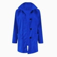 thumbnail image 4 of YDDIAN Pea Coats for Women Winter Fashion Wool Trench Coat Single Breasted Peacoat Fall Casual Stand Collar Blazer Jackets Dark Blue XL, 4 of 5