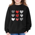 thumbnail image 2 of UACY Valentine Sweatshirts for Girls, Heart Print Oversized Sweatshirt Long Sleeve Tops Crewneck Preppy Pullover (Black, 9-10 Years), 2 of 7