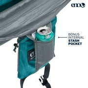 أرجوحة Eagles Nest Outfitters ENO DoubleNest 9.5 مزدوجة لشخصين، باللون الأزرق البحري والرمادي