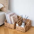 thumbnail image 2 of 2 Pack Pantry Baskets for Organizing, 9.44 x 7.48 x 3.34inch Wicker Baskets with Handles, Versatile Woven Basket,Handwoven Wicker Storage Baskets, Wicker Storage Baskets for Shelves(Natural), 2 of 8