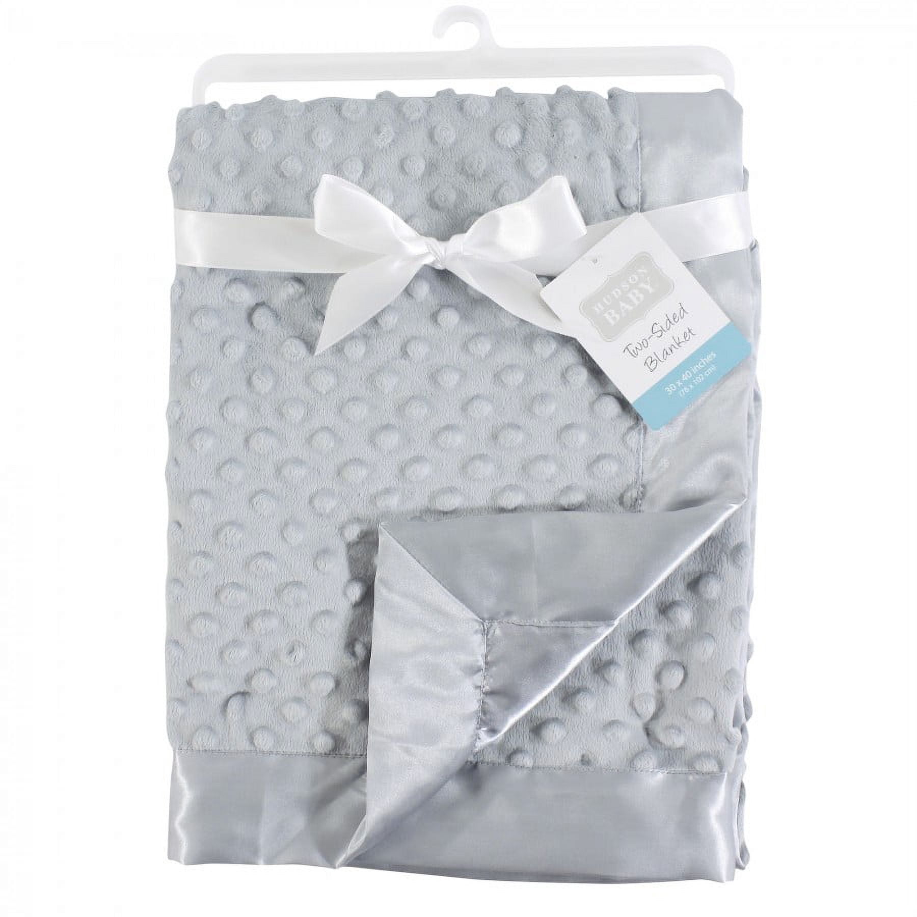 Hudson Baby Infant Plush Mink Blanket, Gray, One Size