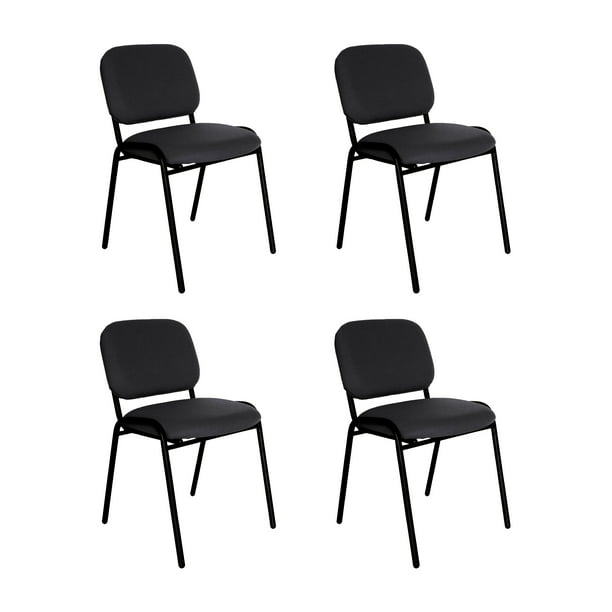 Offiho Set de 4 Sillas Ecovisita, para Consultorio, Salas de Espera, con Tapiz de Tela.