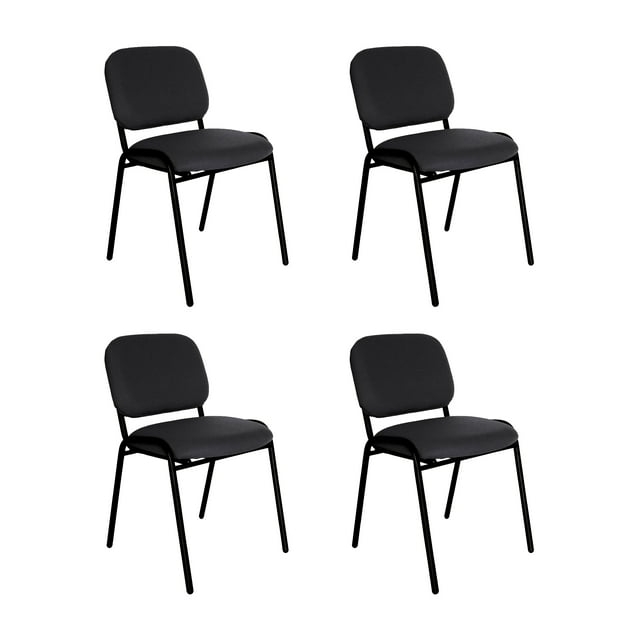 Offiho Set de 4 Sillas Ecovisita, para Consultorio, Salas de Espera, con Tapiz de Tela.