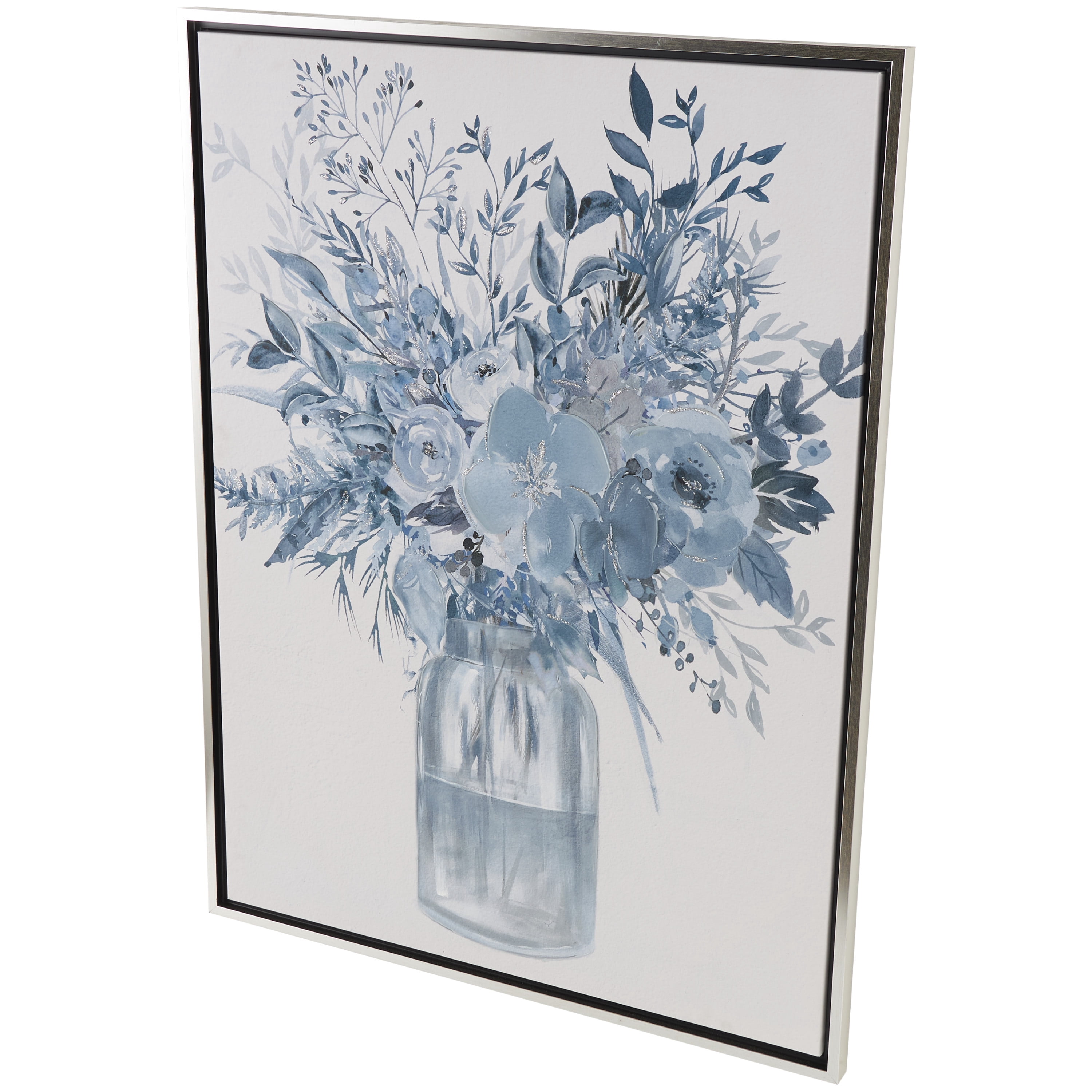 30" x 40" Bouquet Floral Framed Wall Art with Silver Frame, by DecMode