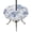 Blue, Periwinkle, White, variant on Round Outdoor Tablecloth with Umbrella Hole and Zipper, Rustic Flowers Tablecloth with Elastic Waterproof, Sage Green Pastoral Botanical Floral Leaves Patio Table Covers for 55" - 60" Pool Tables