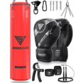 thumbnail image 1 of Saco de boxeo ASBRAVO de piel sintética de 4 pies con guantes y accesorios de 12 oz, 1 of 9