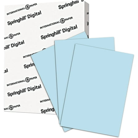 Springhill Blue Colored Paper, 24lb Copy Paper, 89gsm, 8.5 x 14 printer paper, 1 Ream / 500 Sheets - Pastel Paper with Smooth Finish (024030R)