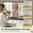thumbnail image 5 of GALAXHERO Farmhouse Vanity Desk, Makeup Table Set with Mirror and Lights, Dressing Table with 2 Drawers and 2 Cabinets, Hair Dryer Holder for Bedroom, White, 5 of 9