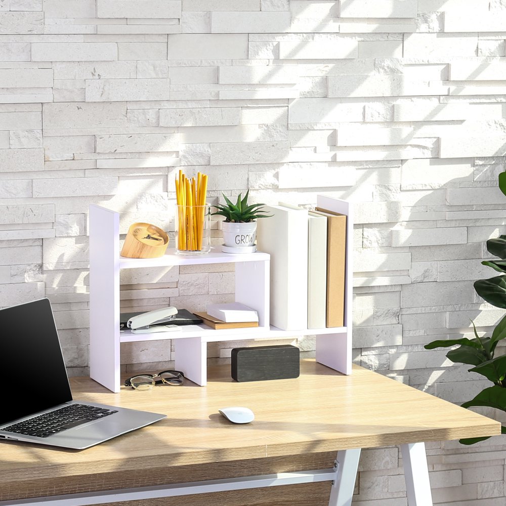 FITUEYES Wood Adjustable Display Shelf Desktop Organizer Office Storage