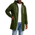 thumbnail image 6 of LNZGNM Hoodies for Men Zip Up Loose Fit Casual Fall Sweatshirts, Fashionable Drawstring Long Sleeve Top Coat with Pockets, Army Green (XXXXXL), 6 of 6