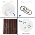 thumbnail image 3 of Brown Flowers Shower Curtain Set - Extra Long 72" x 96" Washable Bathtub Curtain with 12 Hooks, Pastoral Abstract Floral Minimalist Art Waterproof Fabric Shower Curtains for Bathroom/Bathtub Décor, 3 of 6