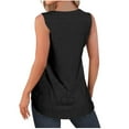 thumbnail image 4 of Jewelreauty Women Casual Waffle Tank Tops Summer V Neck Sleeveless Tunic Shirts Loose Fitting Solid Tees (S, Black), 4 of 7