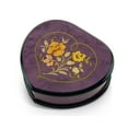 thumbnail image 1 of Elegant Lavender/Purple Heart Shaped Music Jewelry Box with Floral in Heart Inlay - I Will Always Love You (Whitney Houston), 1 of 2
