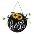 thumbnail image 2 of Sunflower Front Porch, Wooden In Wreaths For Front Door, Welcome Wooden Sign With Sunflower Simulation Green Plant Home Door Hanging, 2 of 8