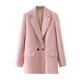 thumbnail image 4 of HTNBO Womens Boyfriend Oversized Shoulder Pads Blazer Button Down Long Sleeve Lapel Work Office Casual Blazer Jacket, 4 of 7