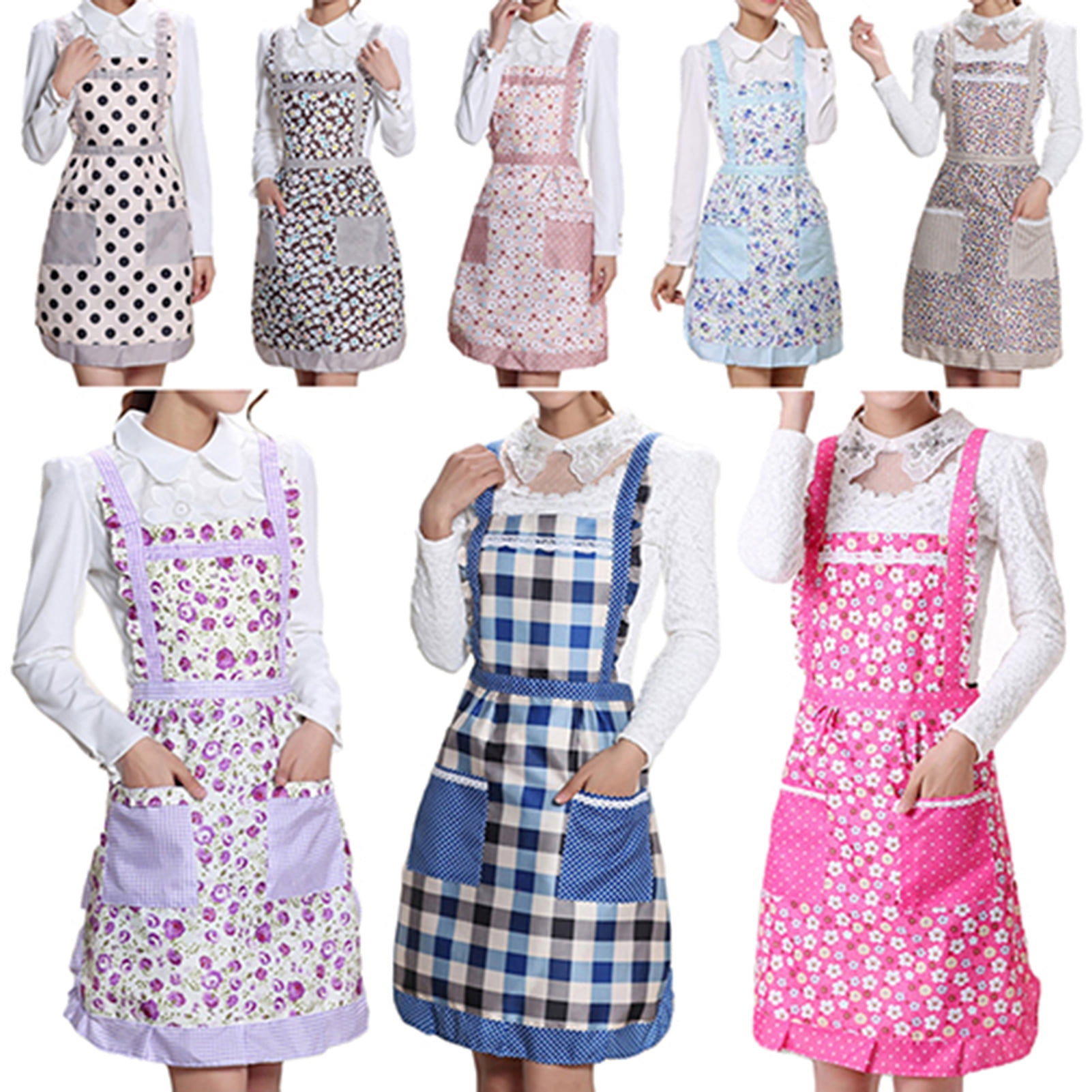 Fashion Home Farm Apron Pockets Collecting Holds Apron Chicken KitchenDining Bar Plus Size Salon Smocks for Clients Lot of Servers Pinafore Apron