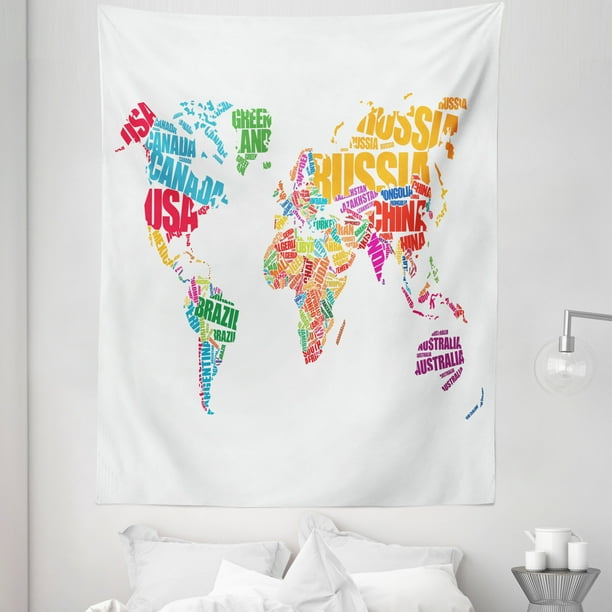 World Map Tapestry Atlas Theme Names Of The Countries Europe America Africa Asia Graphic Style Fabric Wall Hanging Decor For Bedroom Living Room Dorm 5 Sizes Multicolor By Ambesonne Com - Room Decor Theme Names World Map Tapestry Atlas Theme Names Of The Countries Europe America Africa Asia Graphic Style Fabric Wall Hanging Decor For Bedroom Living Room Dorm 5 Sizes Multicolor By Ambesonne Com - Room Decor Theme Names