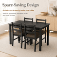 thumbnail image 5 of Aukfa 5-Piece Farmhouse Dining Table Set with 4 Chairs,Space-Saving Apartment/Breakfast Nook Furniture, Black, 5 of 5