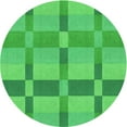 thumbnail image 1 of Ahgly Company Machine Washable Indoor Round Transitional Neon Green Area Rugs, 3' Round, 1 of 7