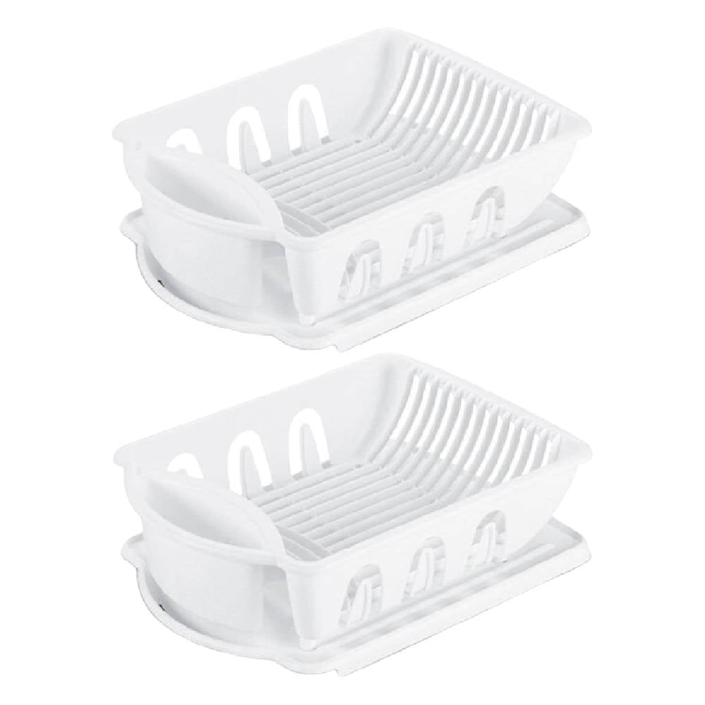 Sterilite Dish Drainer Dry Rack 0621 2 Piece Sink Drainboard Set