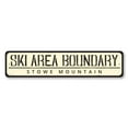 thumbnail image 2 of Ski Area Boundary Novelty Sign, Metal Wall Decor - 4x18 inches, 2 of 4