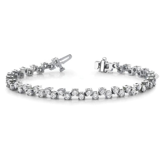 Harry Chad Enterprises 60657 5.40 CT Round Brilliant Cut Diamond Tennis Bracelet, White Gold