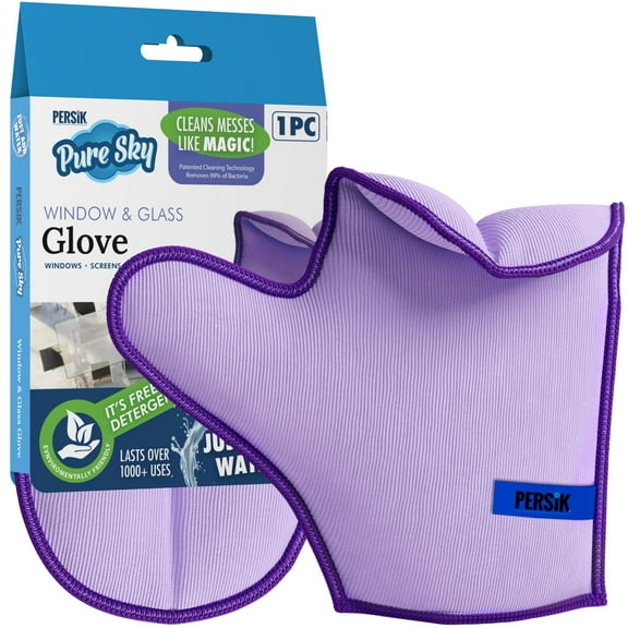 Pure-Sky Window Glass Cleaning Glove - JUST ADD Water No Detergents Needed  Streak Free Magic Ultra Microfiber Window Polishing Glove - for Windows, Glass, Mirror and Screen - Leaves no Wiping Marks