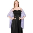 thumbnail image 3 of Chiffon ladies' scarves, bride bridesmaid dress shawls, formal dinner party, party and ball wraps, Light Purple, 3 of 5