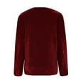 thumbnail image 5 of VKOYWKM Velvet Tops for Women Vintage Puff Long Sleeve Soft Velour Shirts Crew Neck Dressy Casual Blouses Trendy Spring Fall Basic Shirt, 5 of 6