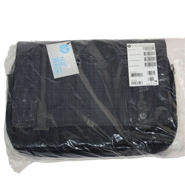 HP Slim Ultrabook Messenger Bag 15.6" Professional Style, Black & Gray - F3W14AA