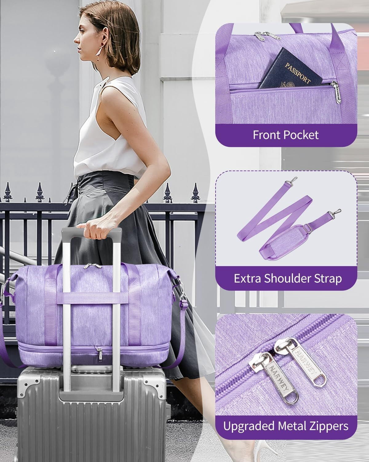 Travel Duffel Bag for Spirit Airlines Personal Item Bag 18x14x8 Underseat Carry on Cabin Bags Underseat, Expandable Weekend Overnight for Women Men