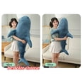 thumbnail image 4 of Jouet en Peluche Requin Mignon Oreiller de Lecture Animal en Peluche Doux 45cm Bleu, 4 of 6