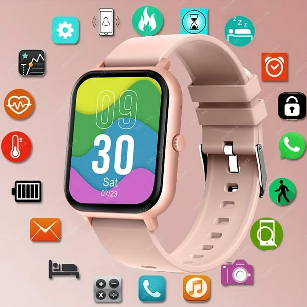 ONEGRA 2023 Nuevo Reloj Inteligente De Llamada Para Mujeres Con Dial Personalizado Smartwatch Para Xiaomi Impermeable Bt Musica Relojes Pulsera De Pantalla Tactil Completa Para Mujeres Reloj Inteligen...