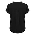 thumbnail image 5 of Yourumao Womens Cotton Linen Tops Lightweight Button V Neck Henley Shirts Loose Short Sleeve Blouses Basic Solid Beach T-shirts, 5 of 9